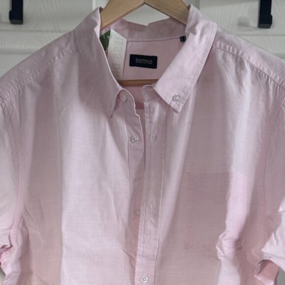Buffalo by David Bitton S/S Linen Pink Button-down Shirt, XL - Picture 1 of 4